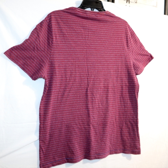 ORIGINAL PENGUIN Shirt Short Sleeve Red white pocket  Striped XL - Picture 6 of 9